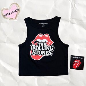 The Rolling Stones black crop tank 👅❤️